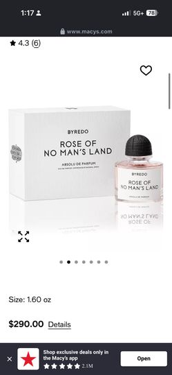 Perfume ROSE OF NO MANS LAND 100 Ml