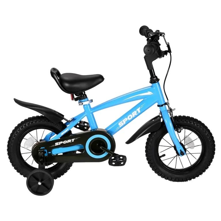 12” Kids Bike with Training Wheels – Blue Boys/Girls Bicycle