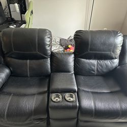 Leather Reclining Love Seat