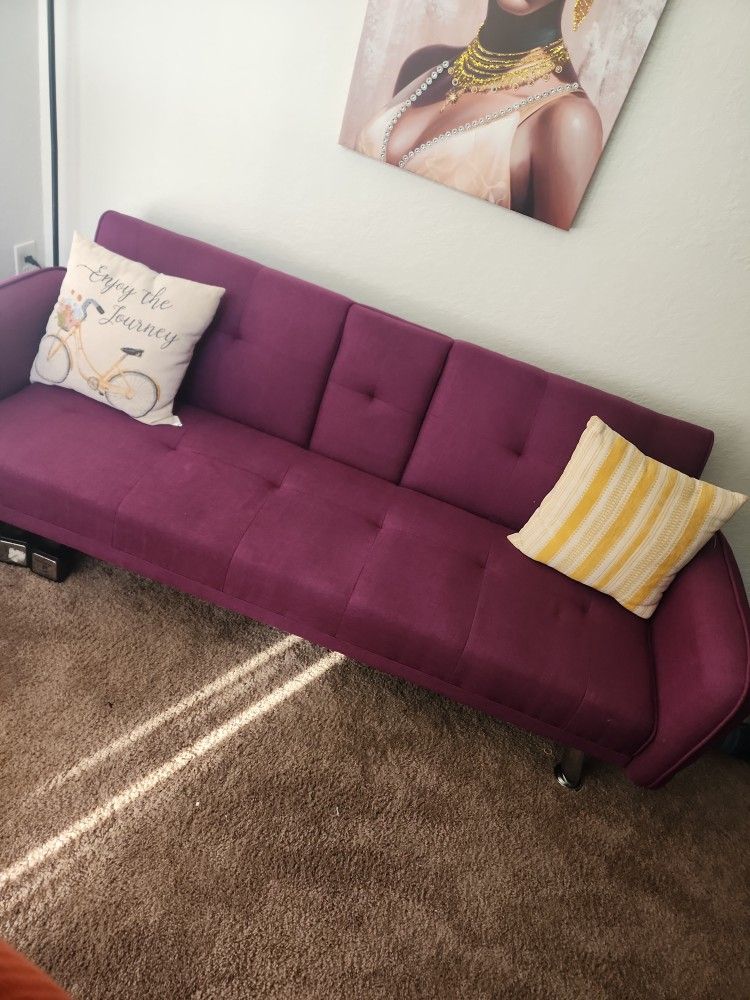 Modern Loveseat Sleeper Futon 2 Cup Holders, Convertible Folding Sofa Bed Small Couch