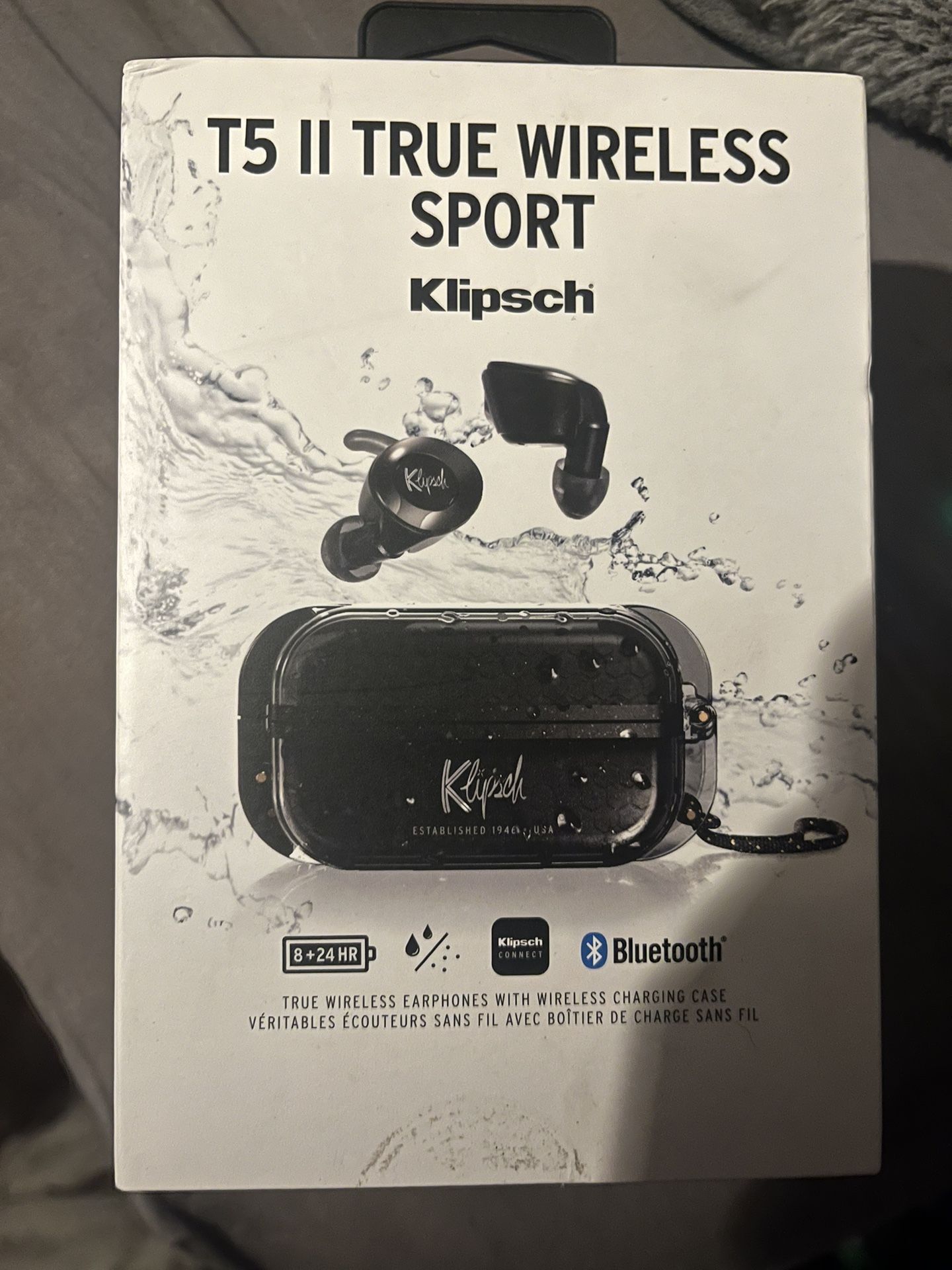 Klipsch T5 II True Wireless Sport Earphones in Black with Dust/Waterproof Case & Earbuds, Best Fitting Ear Tips, 