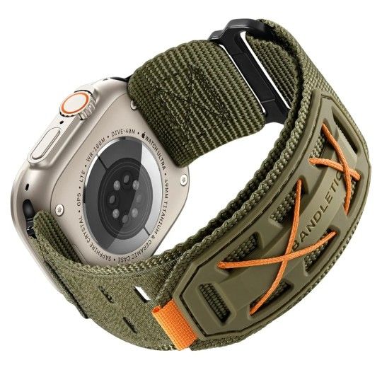 Compatible with Apple Watch Ultra 2 Band for Men, Wide Tactical Military Nylon Rugged Soft Sport Solo Loop for iWatch 49mm(Ultra),46mm(Series 10),45mm