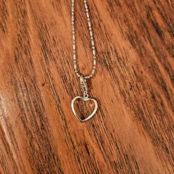 LISTING ENDS SUNDAY PRETTY Sterling Silver Ball Chain and HEART Pendant
