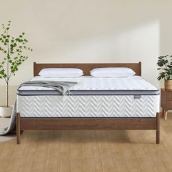 Queen Size Hybrid Mattres s, 14 Inch, Memory Foa m & Pocket Sprin g, Motion Isolation, Pressur e Relief