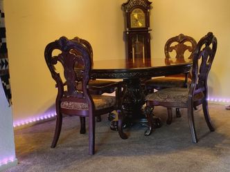 Homelegance  Deryn Park Cherry Round/Oval Dining Table w/  4 chairs j