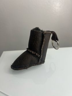 UGG Australia Brown Leather Mini Boot Keychain