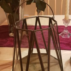  GLASS Candle Holder-2 Pc-tall 8"-Made In India