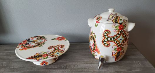 Ceramic Pitcher & Cake Plate 