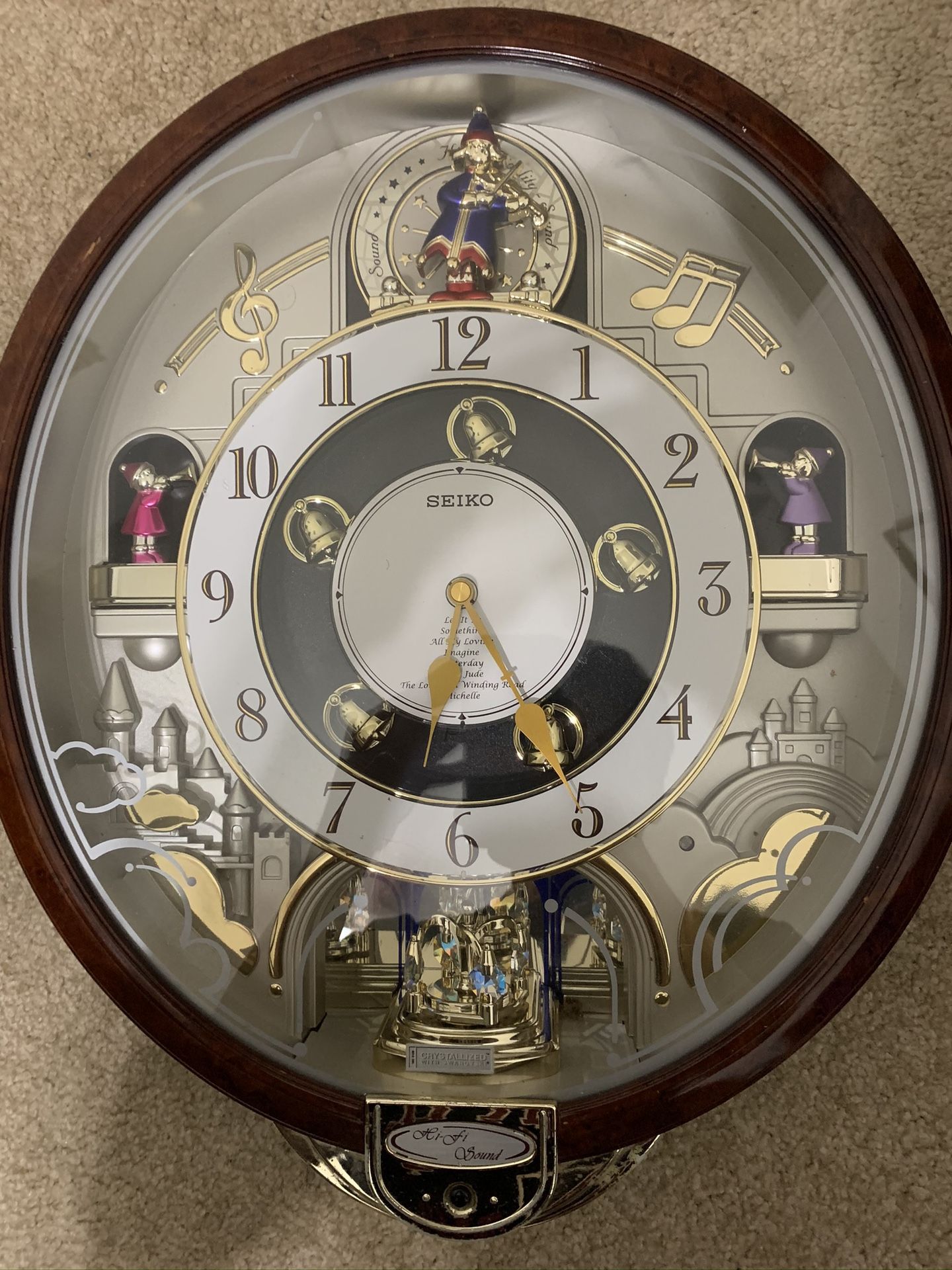 Seiko QXM134BRH Special Edition Melodies in Motion Clock with 8 Beatles