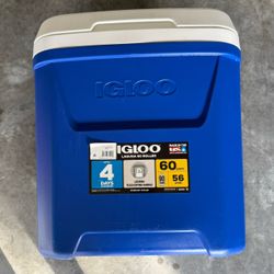 Igloo 60Qt Laguna Ice Chest Cooler with Wheels Blue 60Quarts / 56Liters / 90Cans