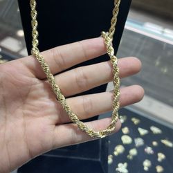 14k Gold Rope Chain 22’inch