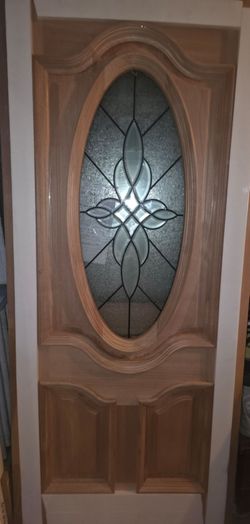 MOHAGANY BEVELED GLASS DOOR