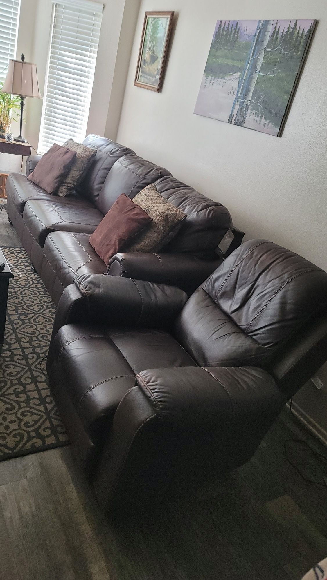 Leather Sofa And Recliner