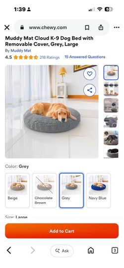 NWT LARGE GREY  DOG BED
