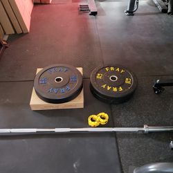 NEW Bumper Plates And Barbell