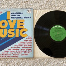 I Love Music Vinyl Lp Hit Compilation 1976 Ronco Records Green Label Pressing Beautiful Glossy Vinyl Rock. 