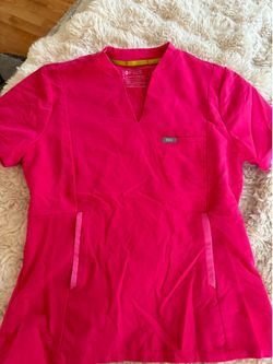 FIGS Technical Collection Scrub Top hot pink