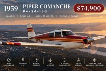 1959 Piper Comanche PA-24-180 – Garmin / G5 / Autopilot