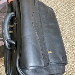 New Black Leather Briefcase by Dunston