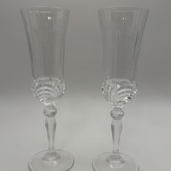 RCR Royal Crystal Rock Aurea Clear Glass Champagne Flutes - Set of 2