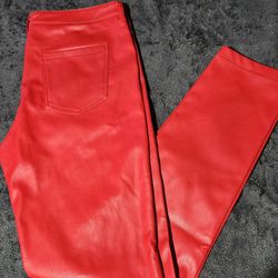 Red Leather Pants 