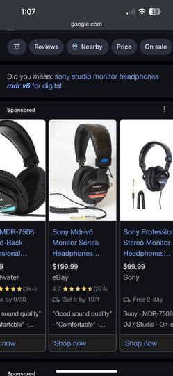 Sony Studio Monitor Headphones 