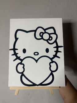 Hello kitty Custom Paining Canvas Party Favors Party Decorations 8x10 Canvas Customizable 