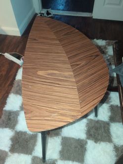 Leaf Shaped Wooden Side Table