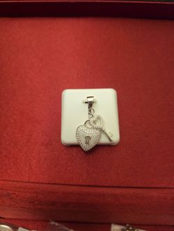 Silver 925 heart lock key pendant