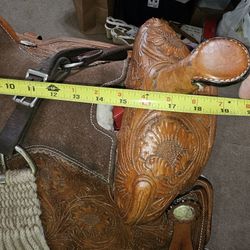15 Inch Leather Western Saddle
