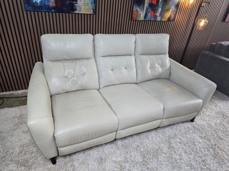 Timmons Leather Power Reclining Loveseat with Power Headrest and USB Ports