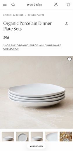 West Elm Set of 6 Dinner Plates, 6 Appetizer Plates & 6 Pasta Bowls in Bone