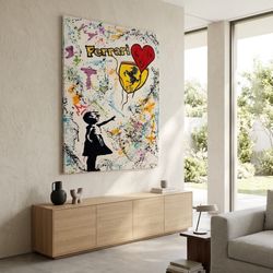  Custom Ferrari “girl With Ferrari “ Painting 