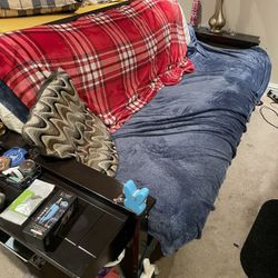 Black wood pull out futon for sale