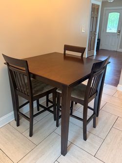 Coaster Counter-Height Dining Table + 3 Chairs – Espresso Finish