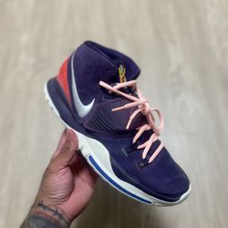Nike Kyrie 6 Enlightenment Basketball Shoes Size 11.5 Purple Suede Vibrant Red