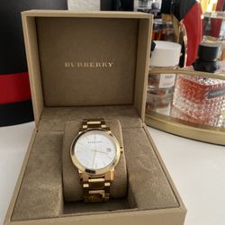 Burberry BU903 White Dial Gold-tone Women's Watch