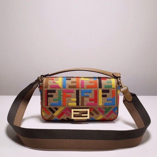 Multicolor Fendi Baguette FF Canvas Bag