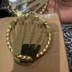 Gold Plated Hoop Crown Earrings 