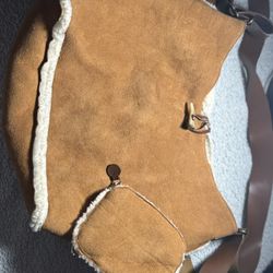 GAP Faux Suede Sherpa Shoulder Bag