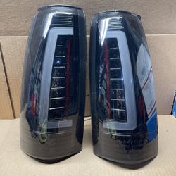 OT103 88-1999 Chevy C/K Black Smoked LED Tail Light Pair 