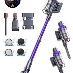 Cordless Vacuum Cleaner, Max 55Mins Vacuum Cleaners for Home, 38Kpa Anti-Tangle Stick Vacuum with Touch Display, Light Weight Portable Handheld Vacuum