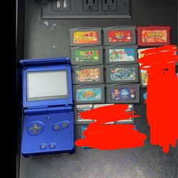 GAMEBOY ADVANCED SP WITH 9 GAMES