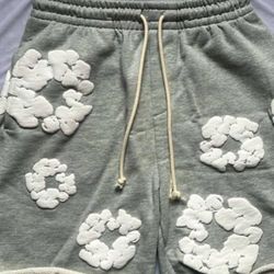 Small Gray Denim Tear Short