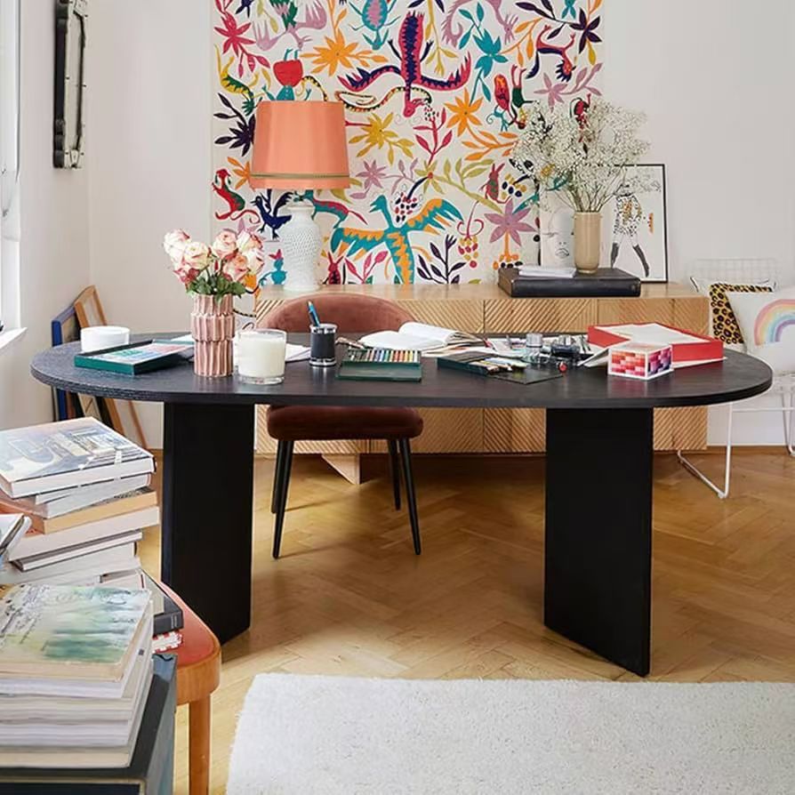 67”Black oval dining table/desk,$180