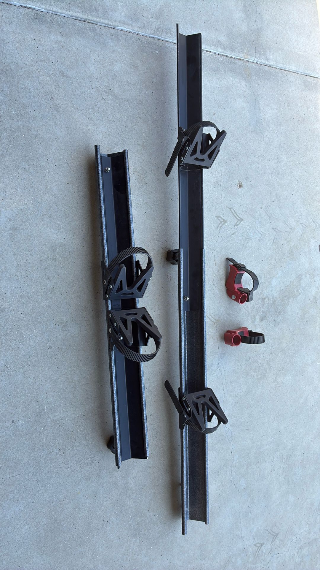 Parts to a bike rack