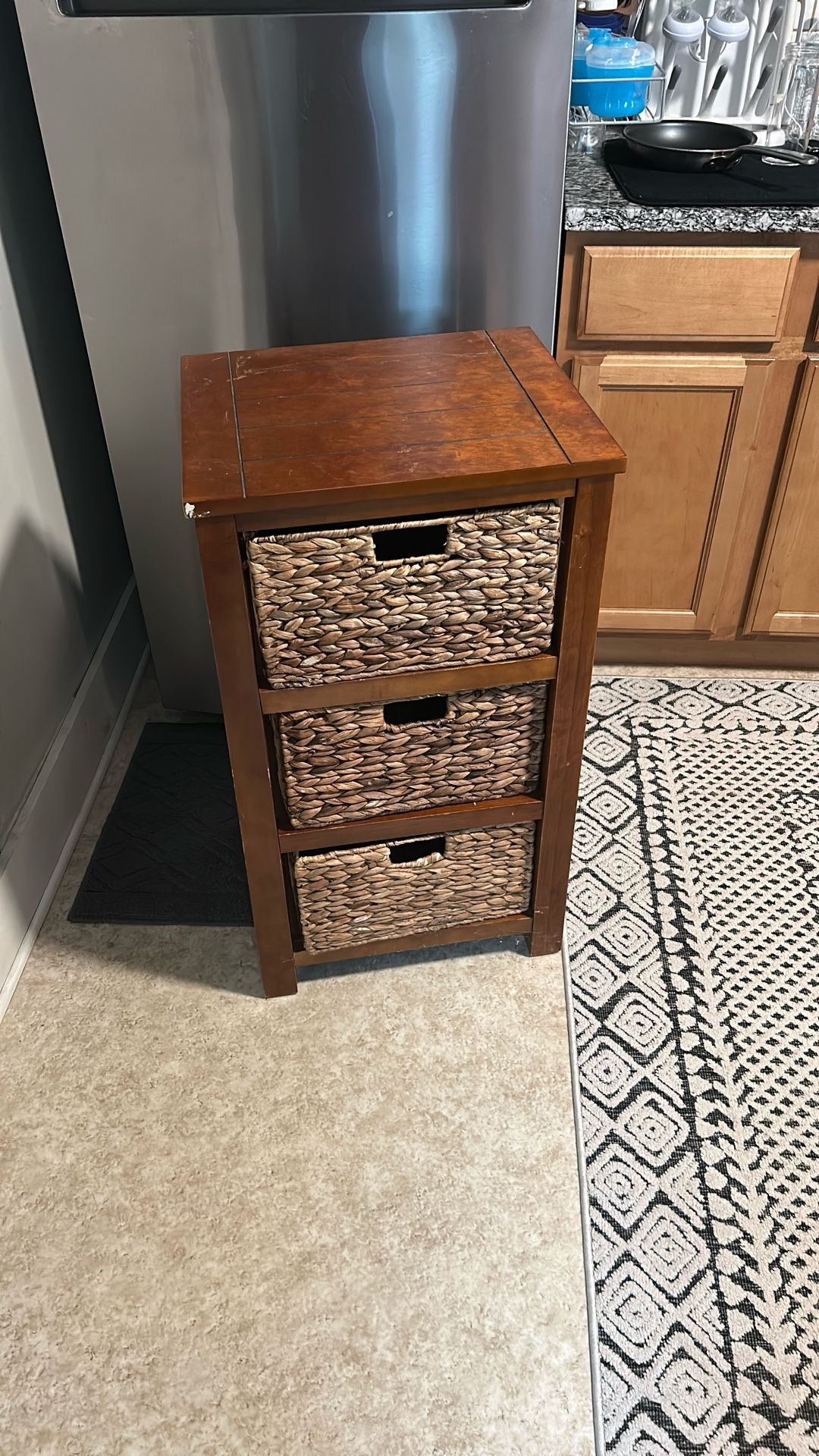 Wicker Basket Nightstands