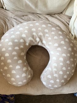 Boppy Nursing & Support Pillow Grey White Half Moons