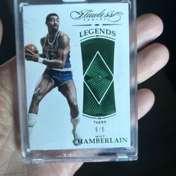 2015-16 Panini Flawless Legends Wilt Chamberlain Emerald 129 Serial # 5/5 Or 1/1