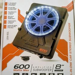Power Acoustik 8" Sub Woofer With Built In Amplifier Brand New In The Box